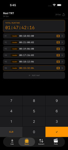 Add reels and subtract the leader with the touch of a button! Add reels and subtract the leader with the touch of a button!